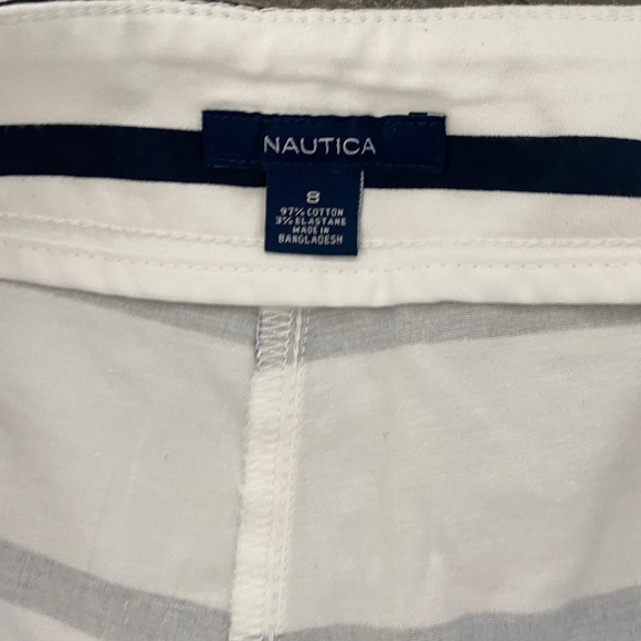 Nautica White Striped Shorts Size 8 - Picture 5 of 8